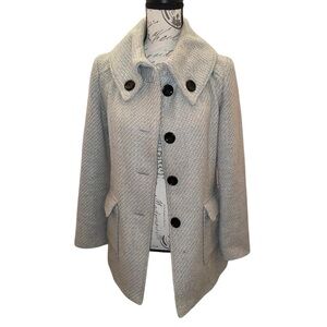 Forever 21 Light Gray Pea Coat Women’s Size Medium Collared Long Sleeve Jacket